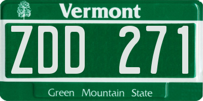 VT license plate ZDD271