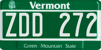VT license plate ZDD272