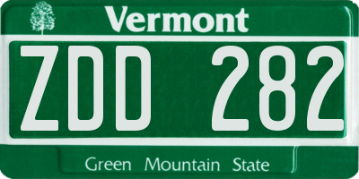 VT license plate ZDD282