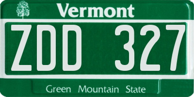 VT license plate ZDD327
