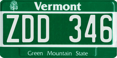 VT license plate ZDD346