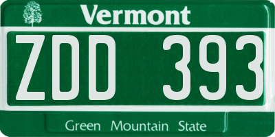 VT license plate ZDD393