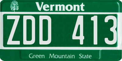 VT license plate ZDD413