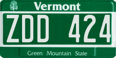 VT license plate ZDD424