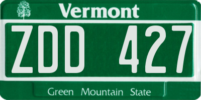 VT license plate ZDD427