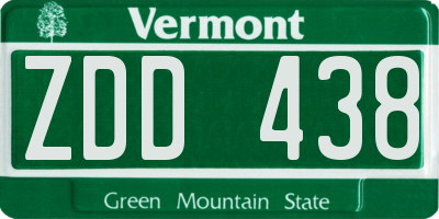 VT license plate ZDD438