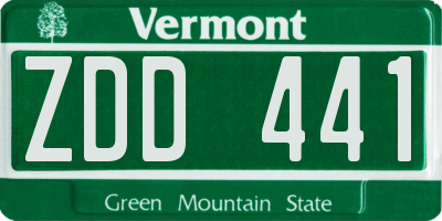 VT license plate ZDD441