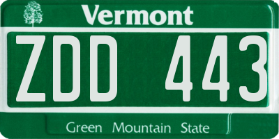VT license plate ZDD443
