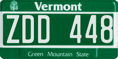 VT license plate ZDD448