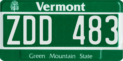 VT license plate ZDD483