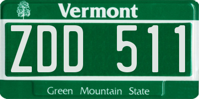 VT license plate ZDD511