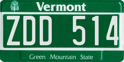 VT license plate ZDD514