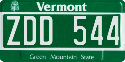 VT license plate ZDD544