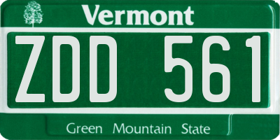 VT license plate ZDD561