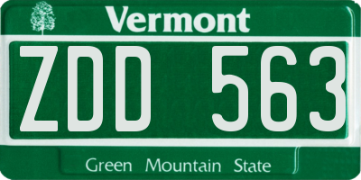 VT license plate ZDD563