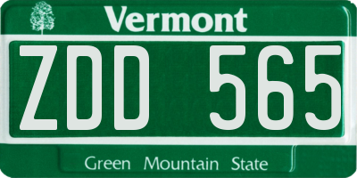 VT license plate ZDD565