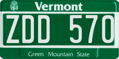 VT license plate ZDD570