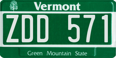 VT license plate ZDD571