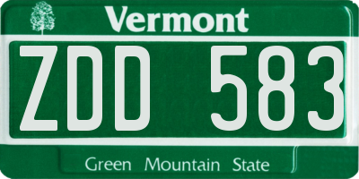VT license plate ZDD583