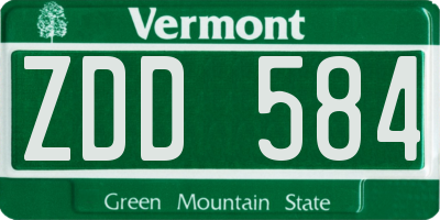 VT license plate ZDD584