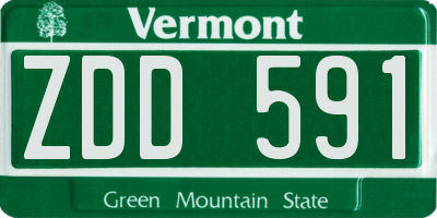 VT license plate ZDD591