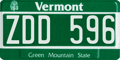 VT license plate ZDD596