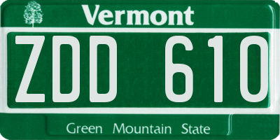 VT license plate ZDD610
