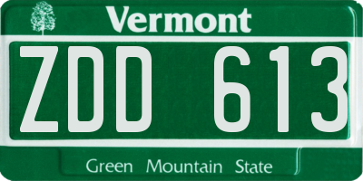 VT license plate ZDD613