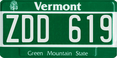 VT license plate ZDD619