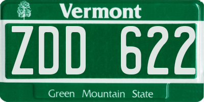 VT license plate ZDD622