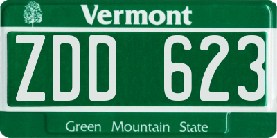 VT license plate ZDD623