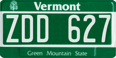 VT license plate ZDD627
