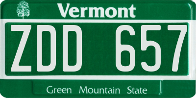 VT license plate ZDD657