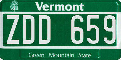 VT license plate ZDD659