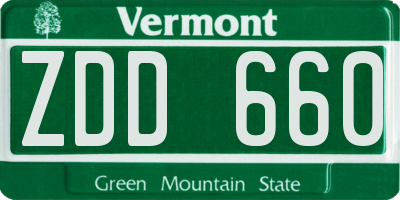 VT license plate ZDD660