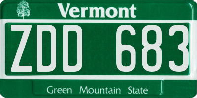 VT license plate ZDD683