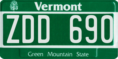 VT license plate ZDD690