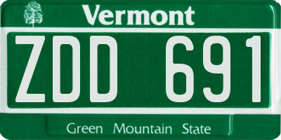 VT license plate ZDD691