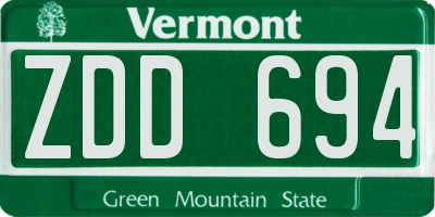 VT license plate ZDD694