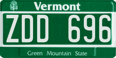 VT license plate ZDD696
