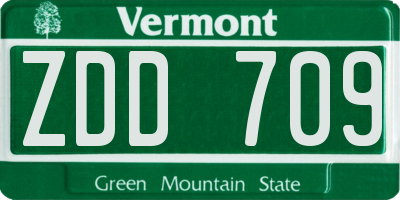 VT license plate ZDD709
