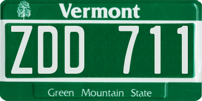 VT license plate ZDD711