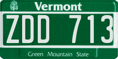 VT license plate ZDD713