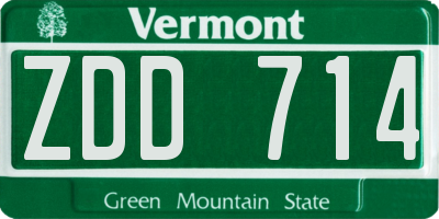 VT license plate ZDD714