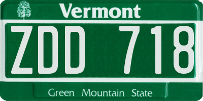 VT license plate ZDD718