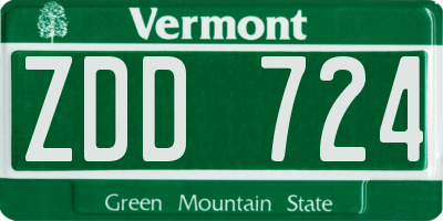 VT license plate ZDD724