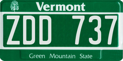 VT license plate ZDD737