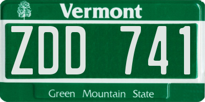 VT license plate ZDD741