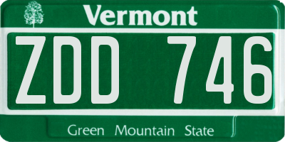 VT license plate ZDD746