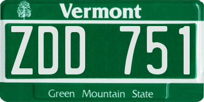 VT license plate ZDD751